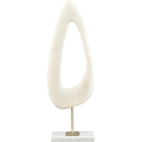 Hodge Sculpture in Alabaster Resin, Gold Iron & White Marble