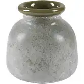 Hollum Vase in Frosted Green Glass