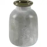 Hollum Vase in Frosted Green Glass