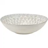 Hollywell Decorative Bowl in White & Cream Ceramic