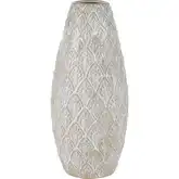 Hollywell Vase in White & Cream Ceramic