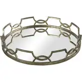 Hucknall Decorative Tray in Metal & Mirror