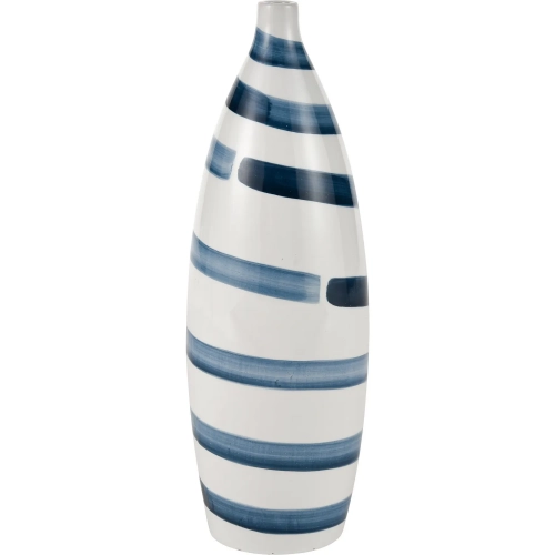 Indaal Vase in White & Blue Ceramic