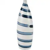Indaal Vase in White & Blue Ceramic