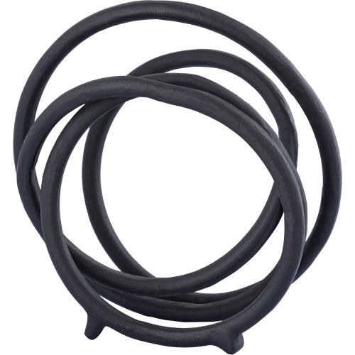 Jerry Loop Sculpture in Aged Black Aluminum