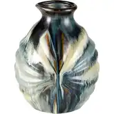 Kelly Vase in Blue & Multicolor Reactive Earthenware