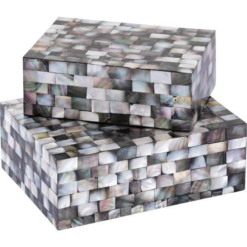 Keshi Decorative Box 2 Piece Set in Mother of Pearl