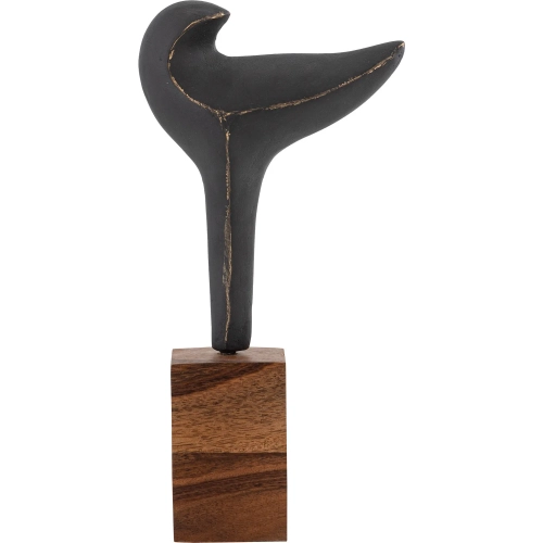 Killam Bird Sculpture II in Black Ecomix & Mango Wood