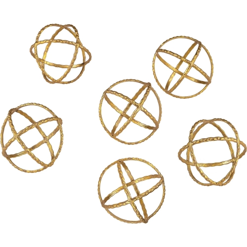 Kule Orb Sculpture 6 Piece Set in Gold Metal