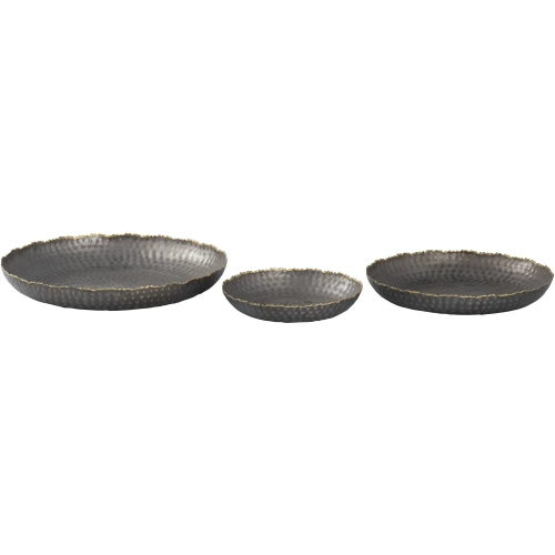 Leonard Tray 3 Piece Set in Bronze & Gold Iron