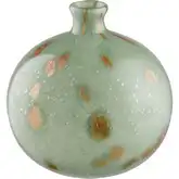 Lexie Vase in Light Green Glass & Gold