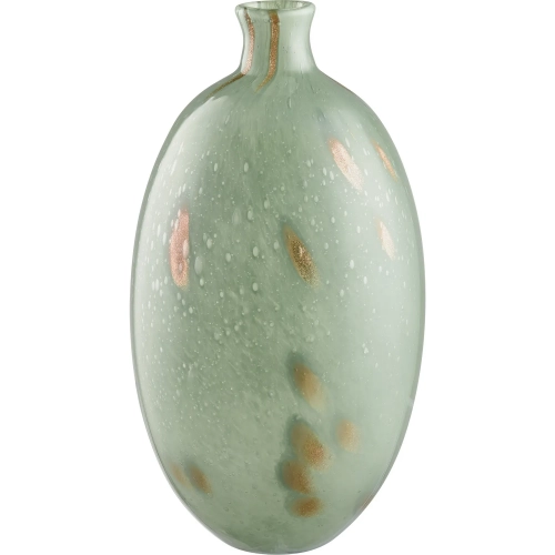 Lexie Vase in Light Green Glass & Gold