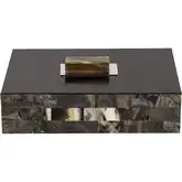 Little Horn Decorative Box in Horn Resin & Black
