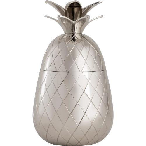 Little Island Pineapple Sculpture Storage Box in Silver Aluminum