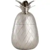 Little Island Pineapple Sculpture Storage Box in Silver Aluminum