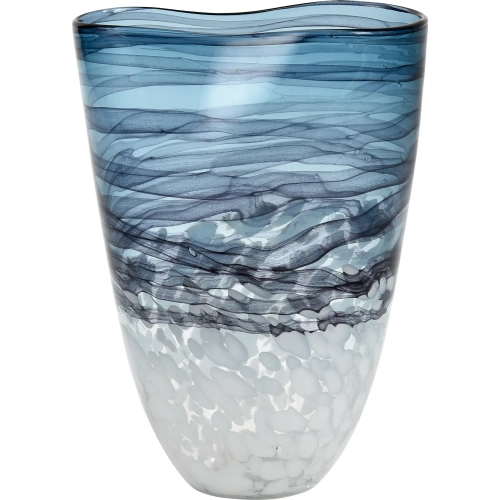 Loch Seaforth Vase in Blue & White Art Glass