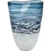 Loch Seaforth Vase in Blue & White Art Glass