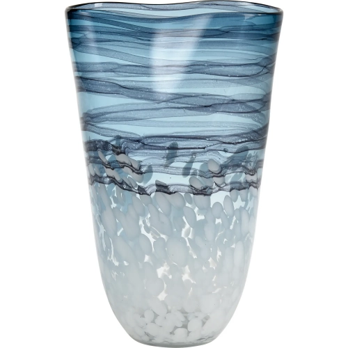 Loch Seaforth Vase in Blue & White Art Glass