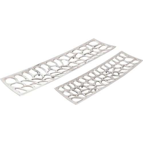 Maro Tray 2 Piece Set in Polished Nickel Aluminum