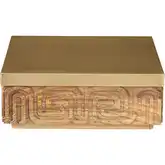 Maze Decorative Box in Natural Mango Wood & Aged Brass