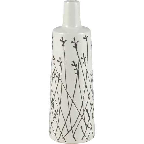 Melton Vase in White & Black Ceramic