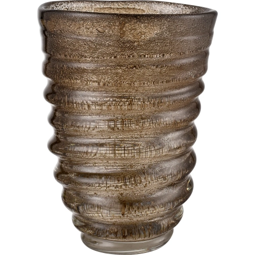 Metcalf Vase in Bubbled Brown Art Glass