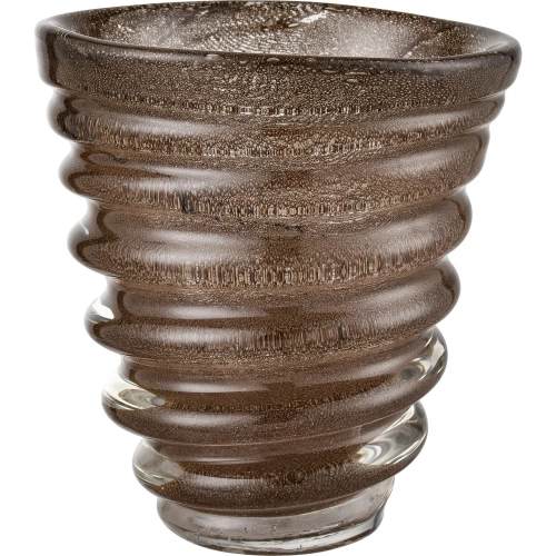 Metcalf Vase in Bubbled Brown Art Glass