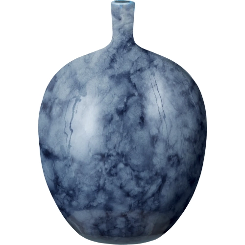 Midnight Marble Vase in Blue