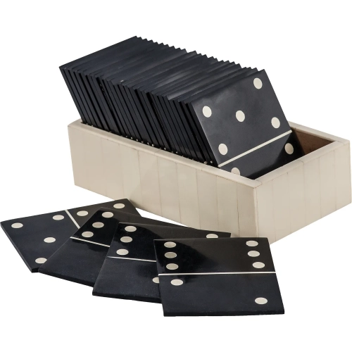 Motto Decorative Domino Sculpture in Black & Ivory