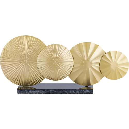 Murray Sculpture in Gold Iron & Black Marble