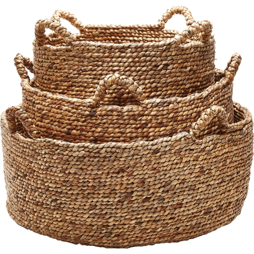 Natural Low Rise Basket 3 Piece Set in Natural Rope