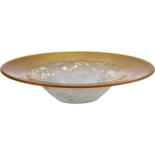 Nealon Decorative Bowl in Ochre, White Art Glass