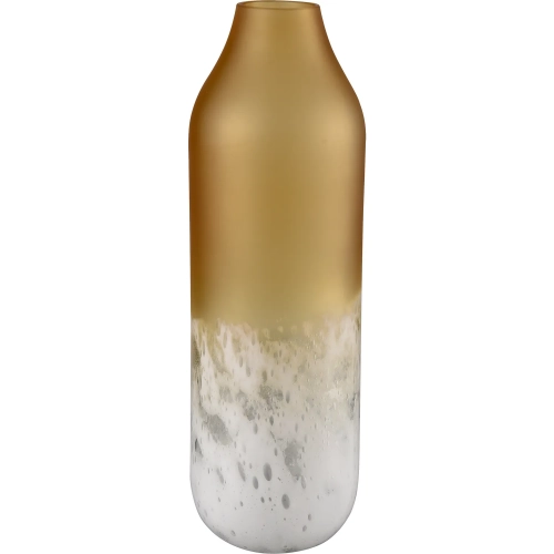 Nealon Vase in Ochre & White Art Glass