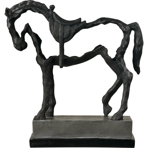 Noble Sculpture in Aged Black & Gray Resin