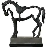 Noble Sculpture in Aged Black & Gray Resin