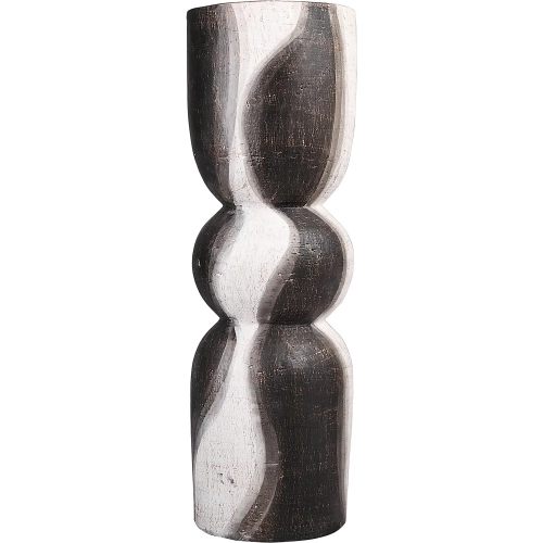 Noma Vase in Dark Brown & White Terracotta