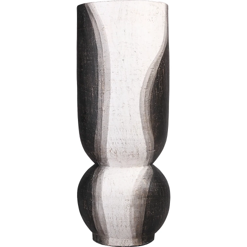 Noma Vase in Dark Brown & White Terracotta
