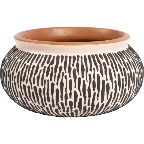 Ofelia Decorative Bowl in Cream, Black & Clay