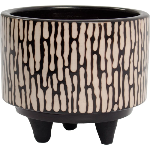 Ofelia Indoor Planter in Cream & Black Clay