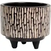 Ofelia Indoor Planter in Cream & Black Clay