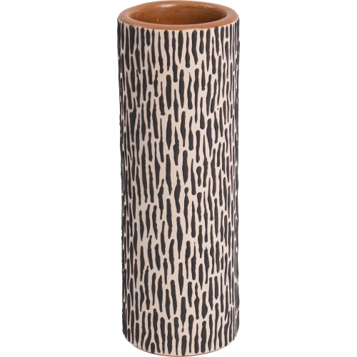 Ofelia Vase Black in Cream, Black & Clay
