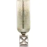 Opal Vase in German Silver, Light Green Glass & Nickel