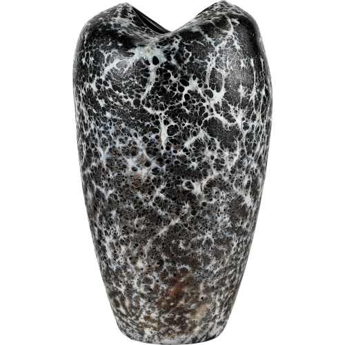 Pedraza Vase in Marbled Black Hand Blown Glass