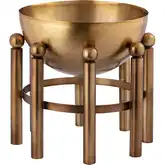 Piston Footed Indoor Planter in Aged Brass