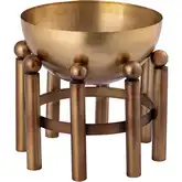 Piston Footed Indoor Planter in Aged Brass