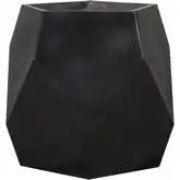 Polygon Outdoor Planter in Black Polished Concrete