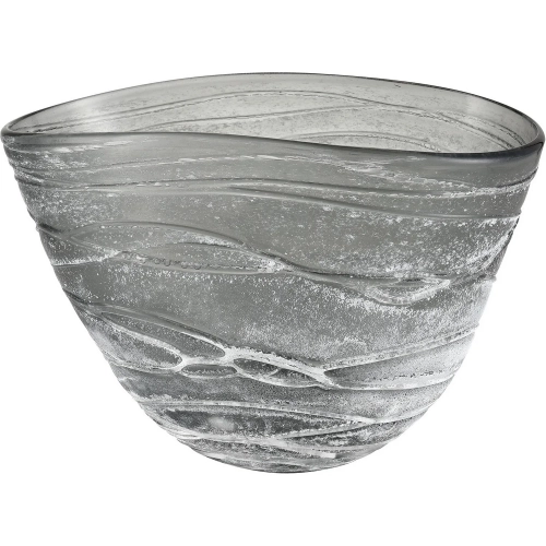 Raya Decorative Bowl in Washed Gray Hand Blown Glass