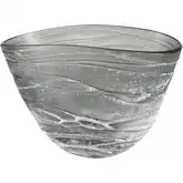 Raya Decorative Bowl in Washed Gray Hand Blown Glass