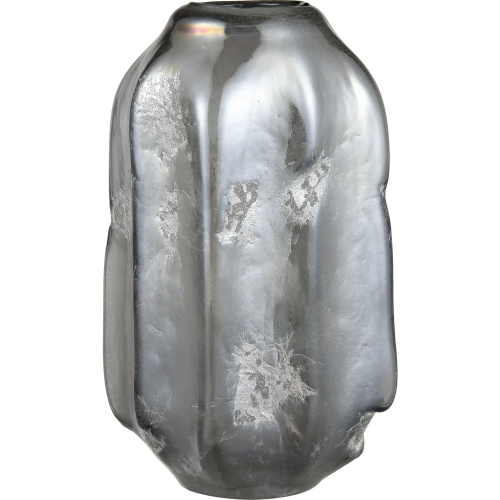 Regard Vase in Metallic Silver Glass