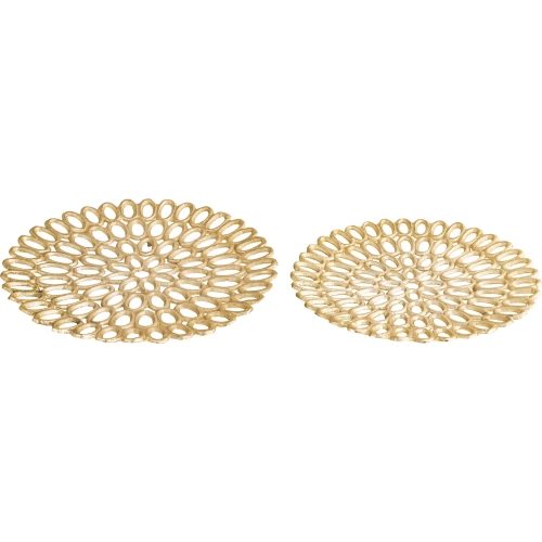 Regina Tray 2 Piece Set in Gold Aluminum